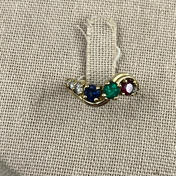 Vintage Gold Over Sterling 925 Multi-Stone Ring – Size 4.75 - Picture 4 of 17